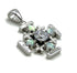 Sterling Silver with Opal Jerusalem Cross Pendant